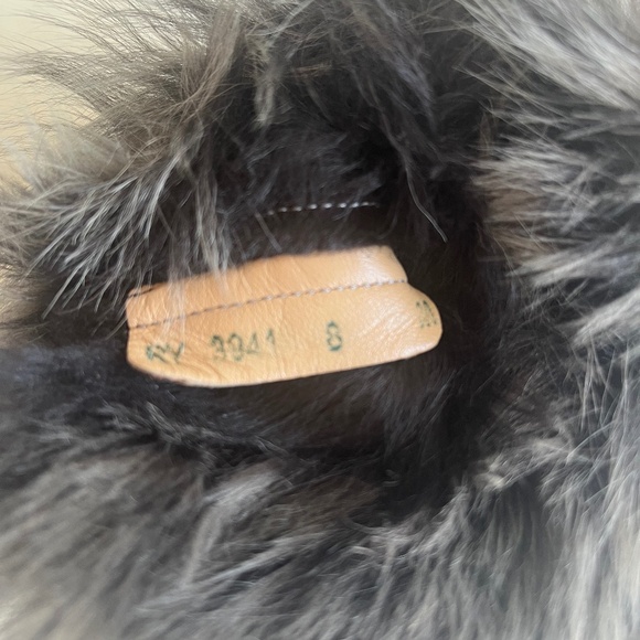 Salvatore Ferragamo Lucio Shearling Real Fur Gray Suede Winter Boots Shoes - Picture 15 of 15